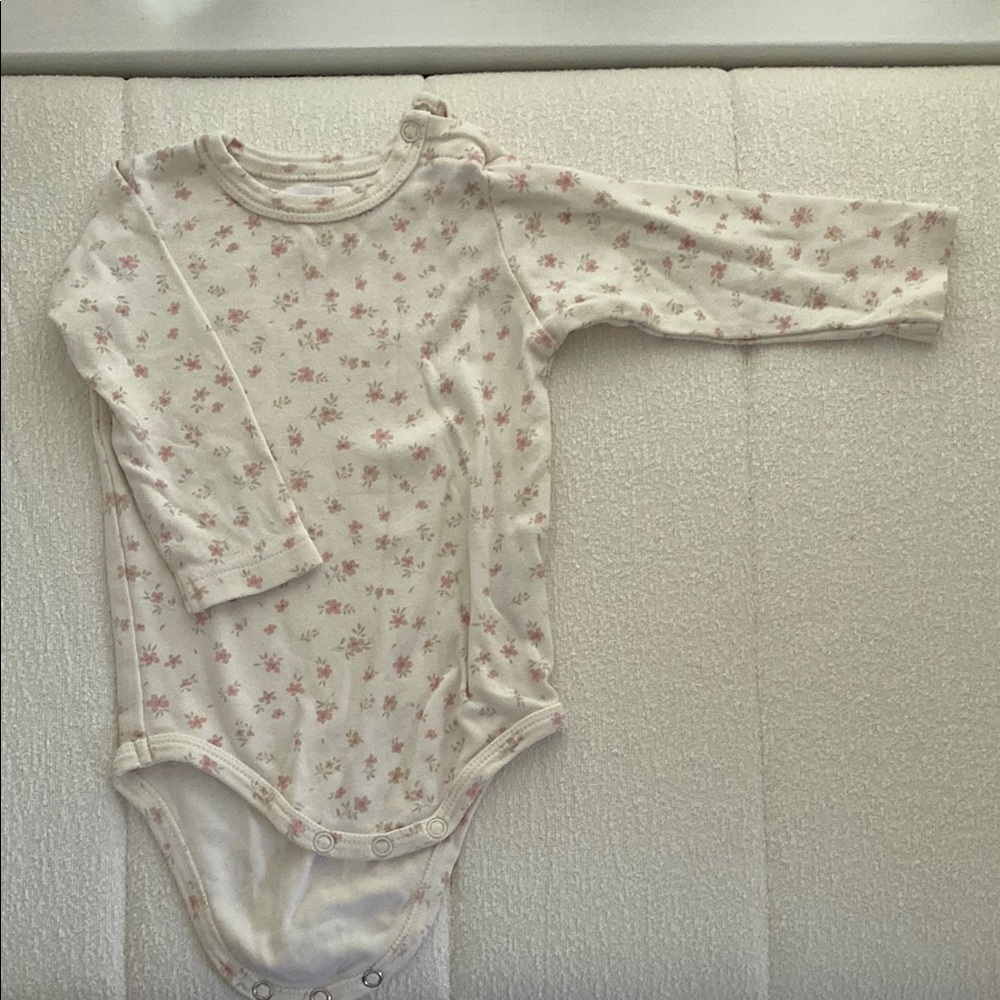 Jamie Kay Pink and Cream Bodysuit with Delicate Floral Design